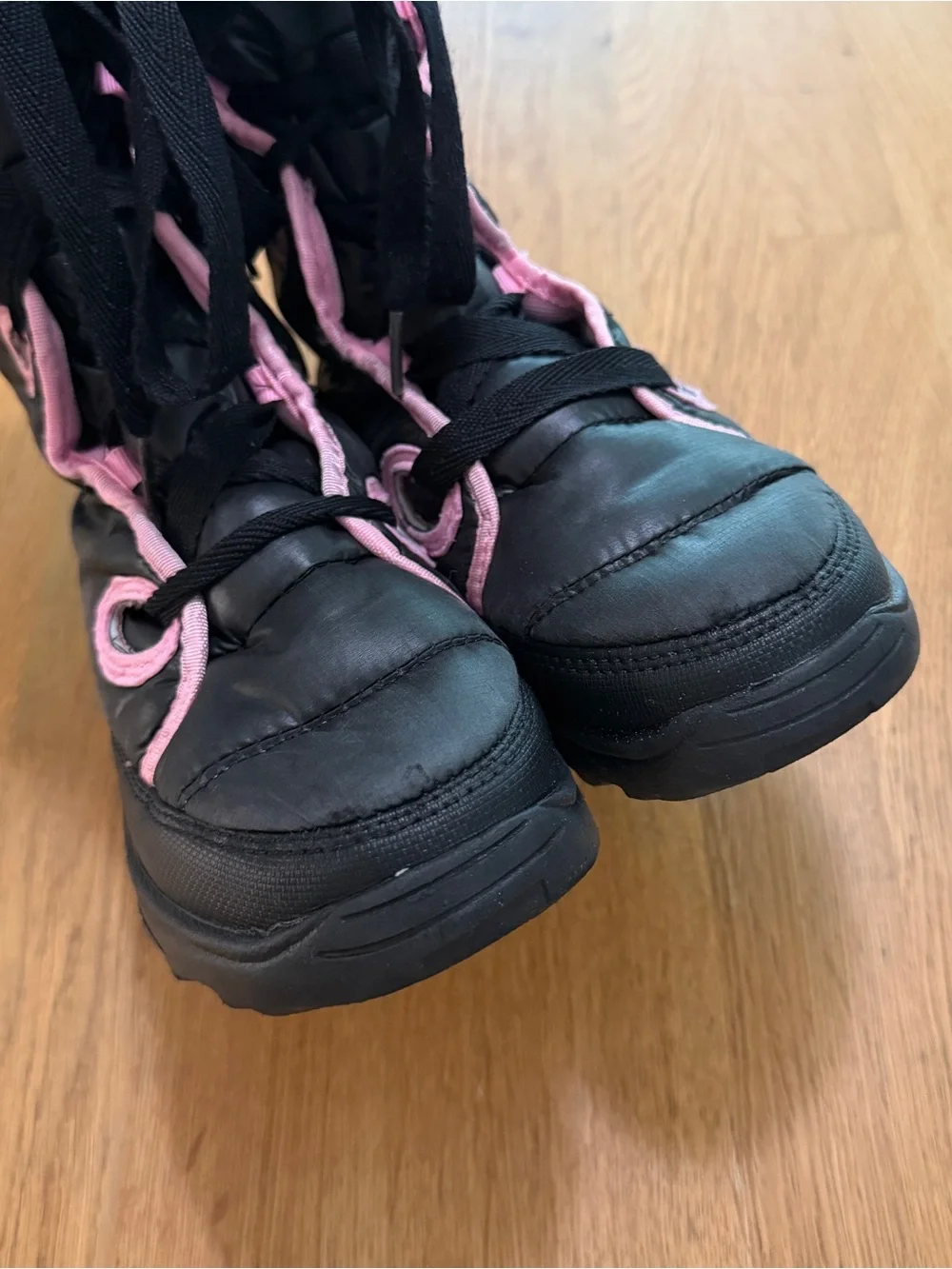 The North Face Kids 3 Black Quilted Lace Up Winter Boots